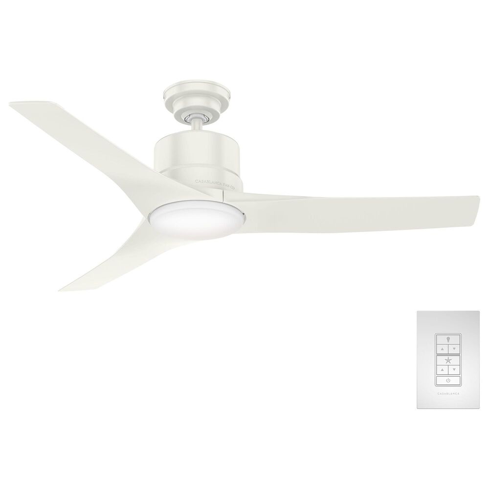 Hunter Piston 52" Outdoor Ceiling Fan with LED Light in Fresh White, , large