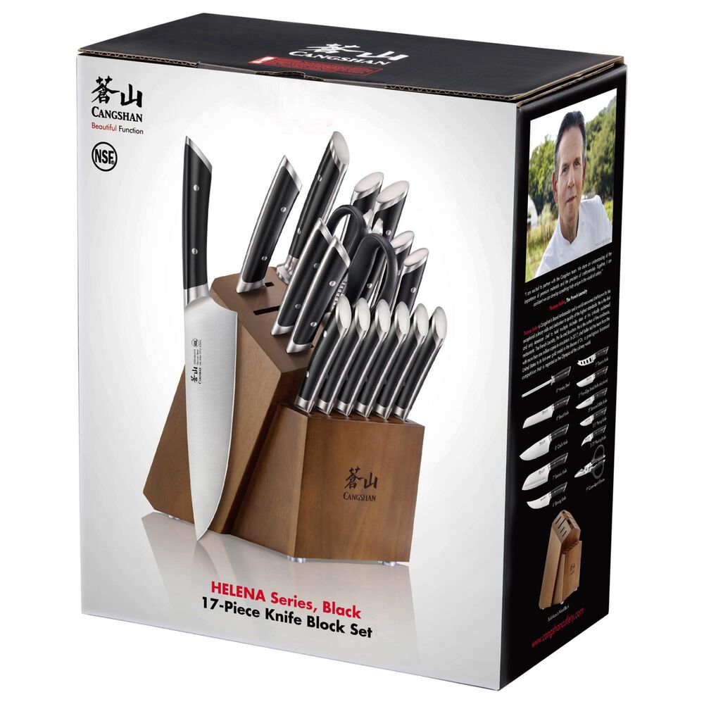 Cangshan Helena 17-Piece Knife Block Set in Black, , large
