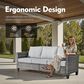 HOMLUX 9-Piece Outdoor Conversation Set in Gray, , large