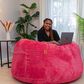 Bean Bag Nest Chairs Queen Plush Bean Bag in Fuschia, , large