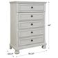 Ashley Robbinsdale 5 Drawer Single Knob Chest in Antique White, , large