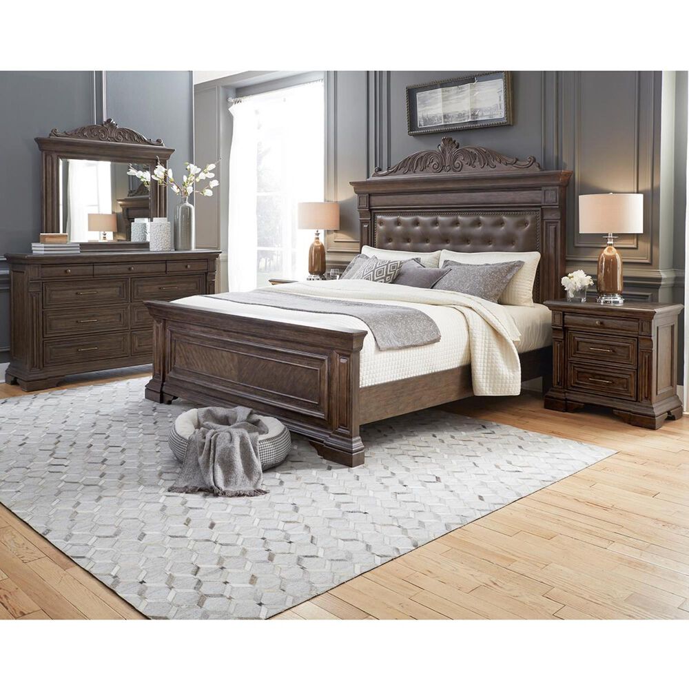 Chapel Hill Bedford Heights 4 Piece King Bedroom Set in Estate Brown, , large