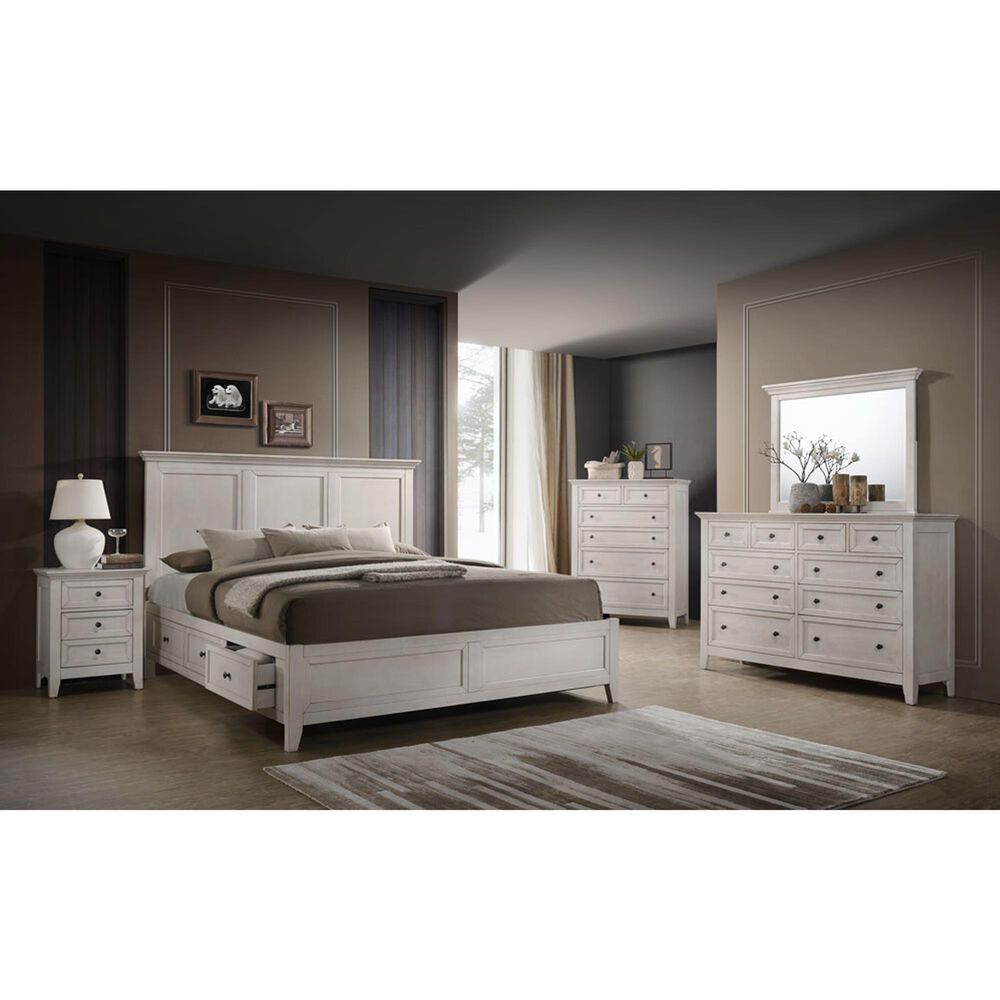 Hawthorne Furniture San Mateo 10-Drawer Dresser and Mirror in Rustic White, , large