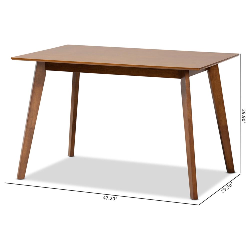 Baxton Studio Maila Dining Table in Walnut Brown - Table Only, , large