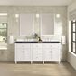 James Martin Vanities Lorelai 72" Double Vanity in Bright White with 3 cm Charcoal Soapstone Quartz Top, , large