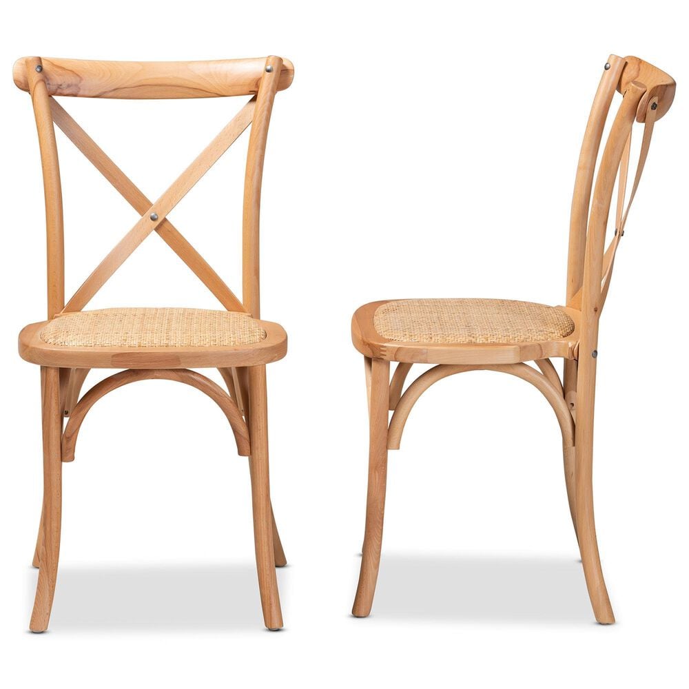 Baxton Studio Tartan Side Chair in Natural Brown (Set of 2), , large