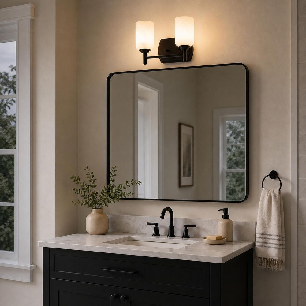 Vaxcel Laurelhurst 2-Light Bathroom Vanity in Matte Black, , large