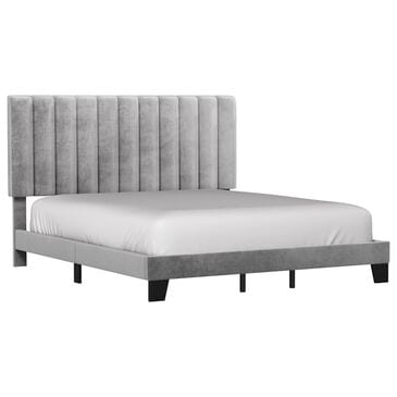 Richlands Furniture Crestone King Upholstered Platform Bed in Gray, , large