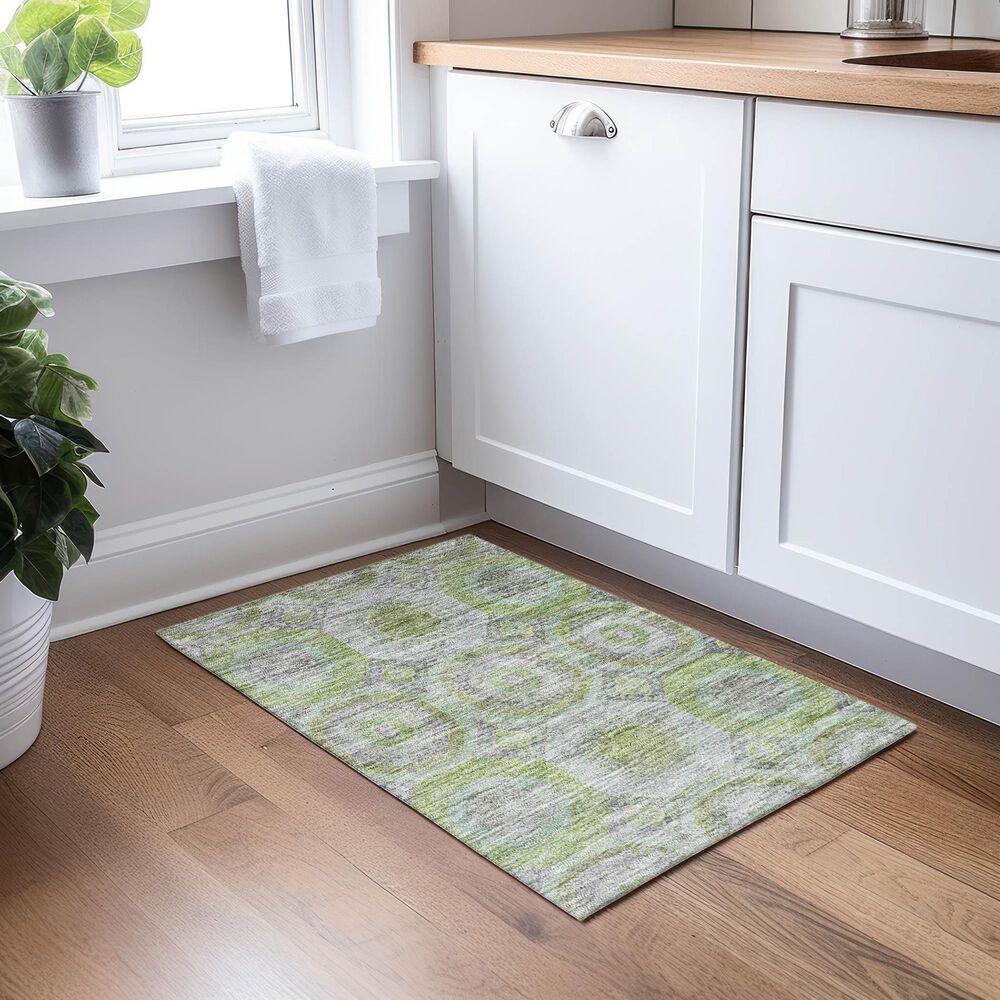 Dalyn Rug Company Karaj KJ6 1&#39;8&quot; x 2&#39;6&quot; Olive Indoor/Outdoor Area Rug, , large