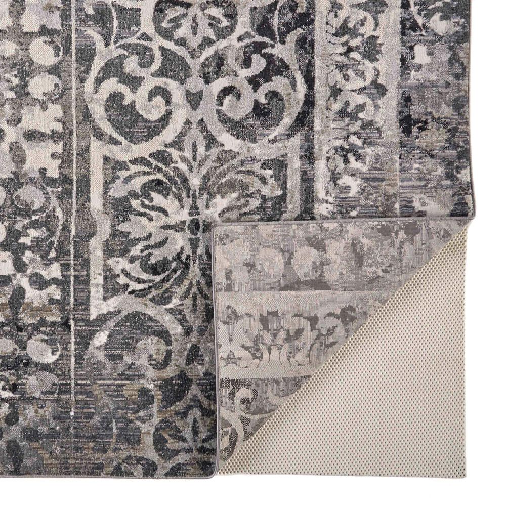 Feizy Kano 3871F 2&#39;7&quot; x 8&#39; Charcoal and Ivory Runner, , large
