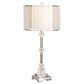 Maple and Jade 30" Metal Stacked Crystal Table Lamp with Dual Shades in Silver and Clear, , large