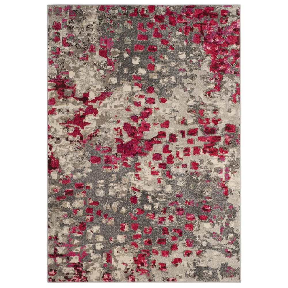 Safavieh Monaco MNC225R-4 4&#39; x 5&#39;7&quot; Grey/Fuchsia Area Rug, , large