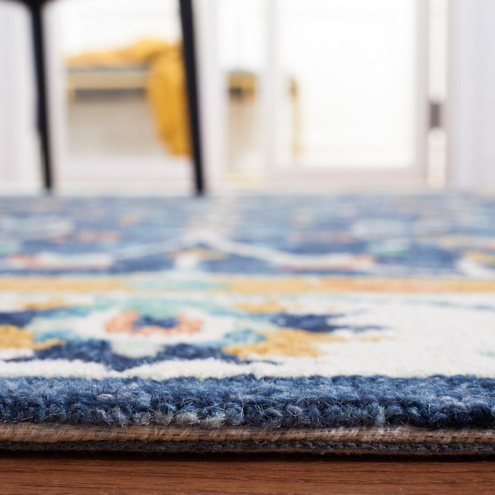 Safavieh Micro-Loop MLP385M 4&#39; x 6&#39; Blue and Ivory Area Rug, , large