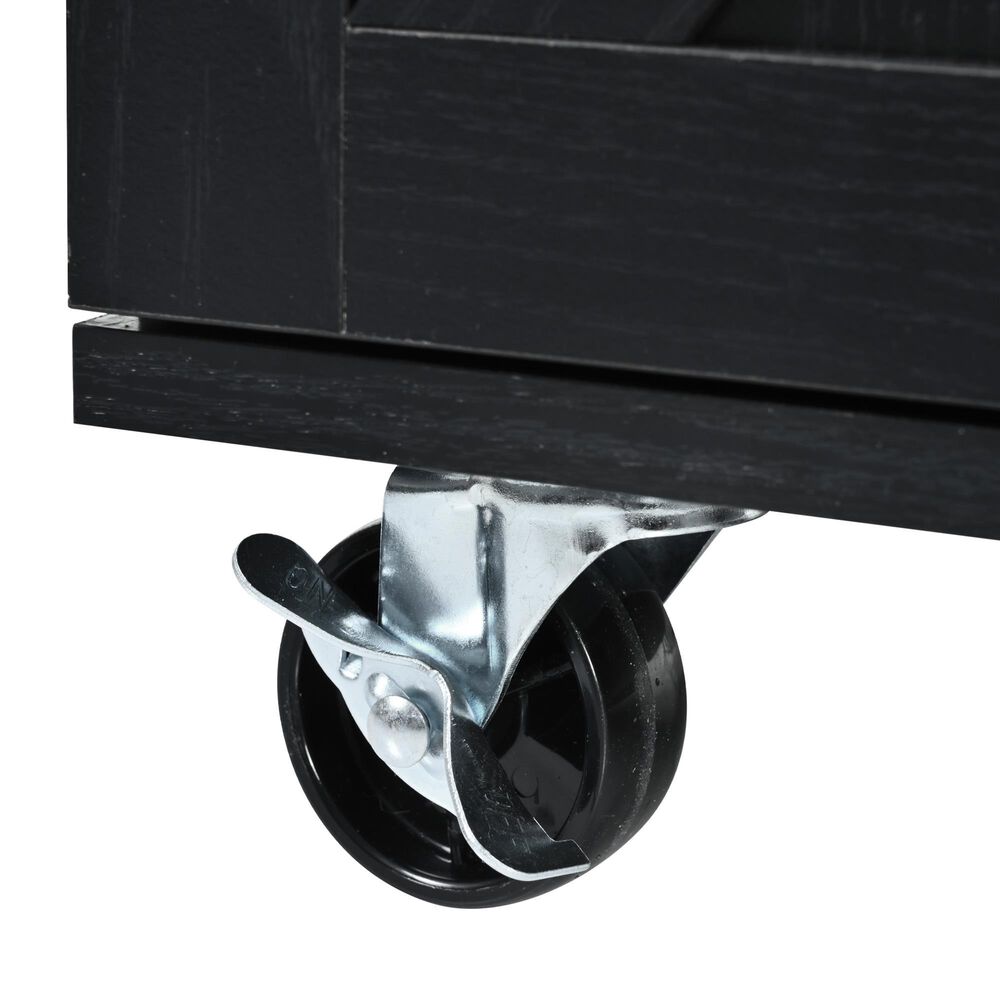 HOMLUX 55" Farmhouse Kitchen Island with Power Outlet in Black, , large