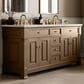 James Martin Vanities Brookfield 72" Double Bathroom Vanity in Pecan with 3cm Ethereal Noctis Quartz Top and Rectangular Sinks, , large