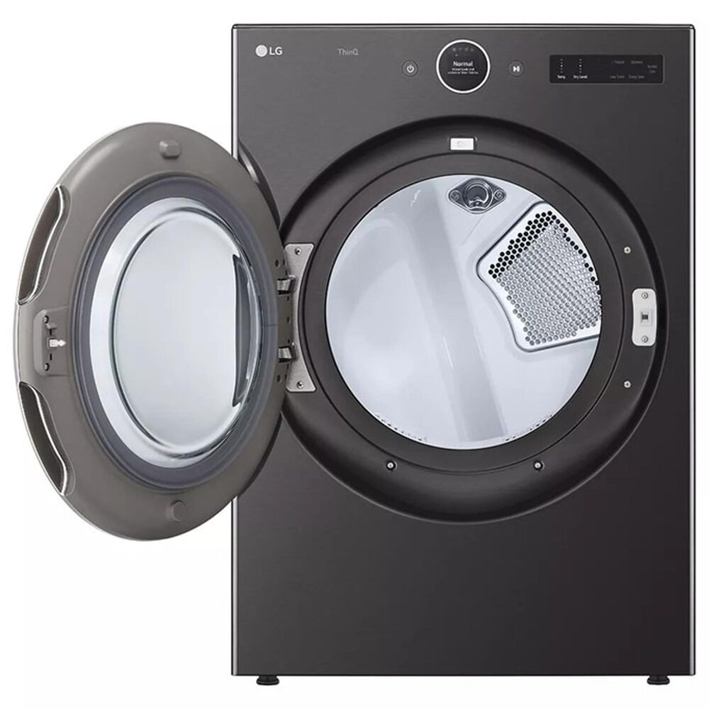 LG 7.3 Cu. Ft. Smart Front Load Gas Dryer with Built-In Intelligence and TurboSteam in Black Steel, , large