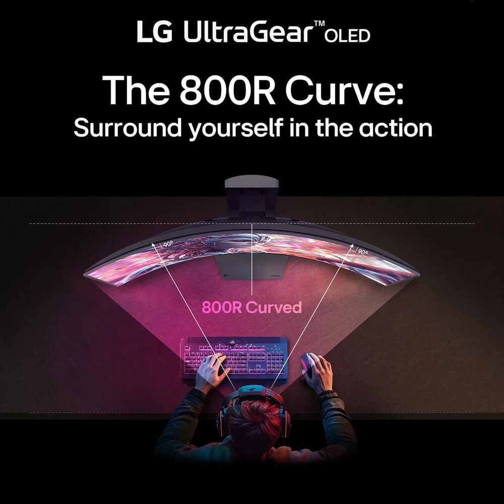 LG 39&quot; UltraGear WQHD OLED Curved Gaming Monitor in Black, , large