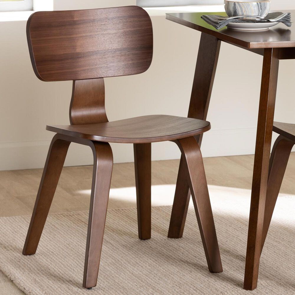 Baxton Studio Billie Side Chair in Walnut Brown, , large