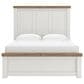 Ashley Rustic Queen Panel Bed in White and Brown, , large