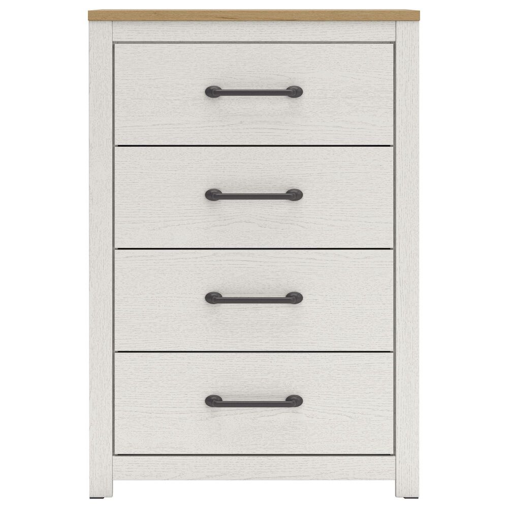 Ashley Linnocreek 5-Piece Twin Bedroom Set in White and Warm Brown, , large