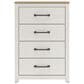 Ashley Linnocreek 5-Piece Twin Bedroom Set in White and Warm Brown, , large
