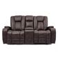 Oxford Furniture Manual Reclining Console Loveseat in Brown, , large