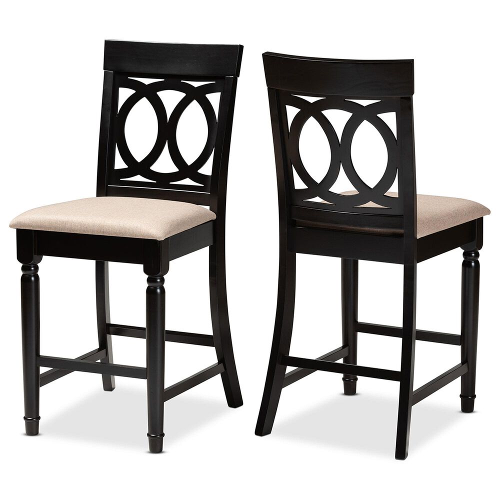 Baxton Studio Verina Counter Stool in Espresso Brown (Set of 2), , large