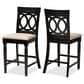 Baxton Studio Verina Counter Stool in Espresso Brown (Set of 2), , large