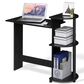 HOMLUX Compact Computer Desk with 3 Side Storage Shelves in Americano and Black, , large