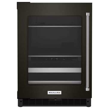KitchenAid 24" Beverage Center with Left Hinge and Metal-Front Racks in Black Stainless Steel, , large