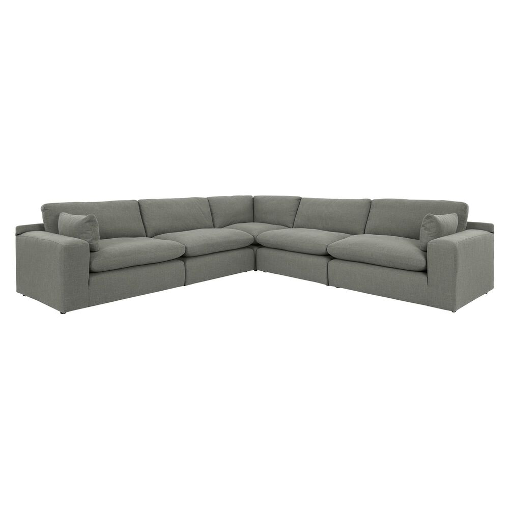 Signature Design by Ashley Elyza 5-Piece L-Shaped Sectional in Smoke, , large