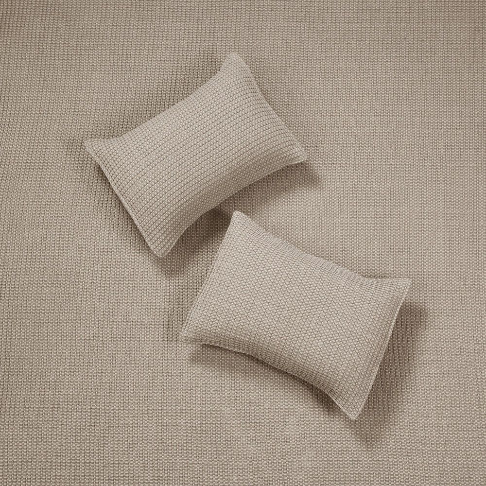 Levtex Mills Waffle 3-Piece Full/Queen Quilt Set in Taupe, , large