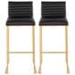 Lumisource Mason Mara Barstool with Black Cushion in Black and Walnut (Set of 2), , large