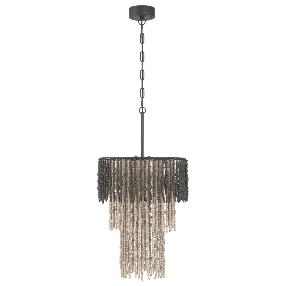Creative Coop Marin 3-Tier Ombre Beaded Wood Chandelier in Black, , large