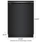 Bosch 300 Series 24"" Built-In Recessed Handle Dishwasher with 8 Wash Cycles in Black, , large