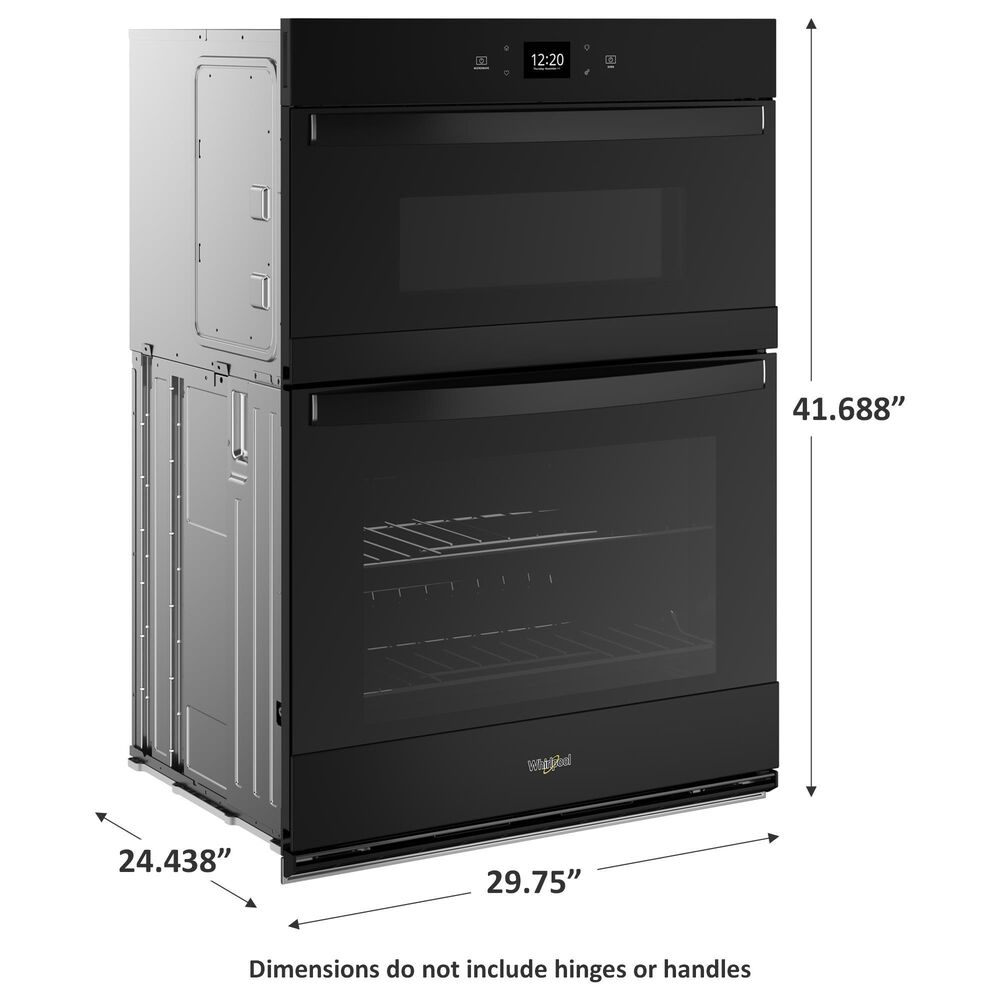 Whirlpool 30&quot; Smart Built-In Electric Combination Wall Oven with Air Fry in Black, , large