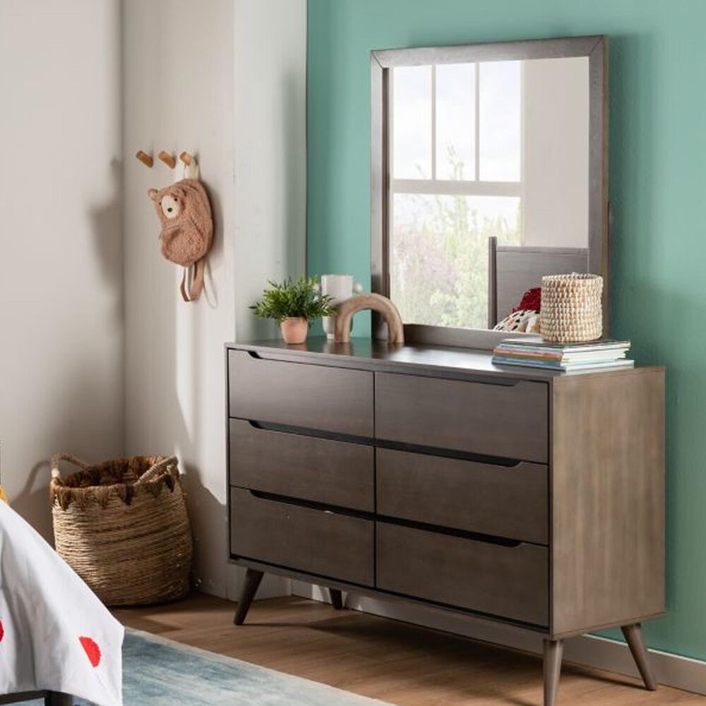 Furniture of America Lennart Rectangle Mirror in Gray, , large