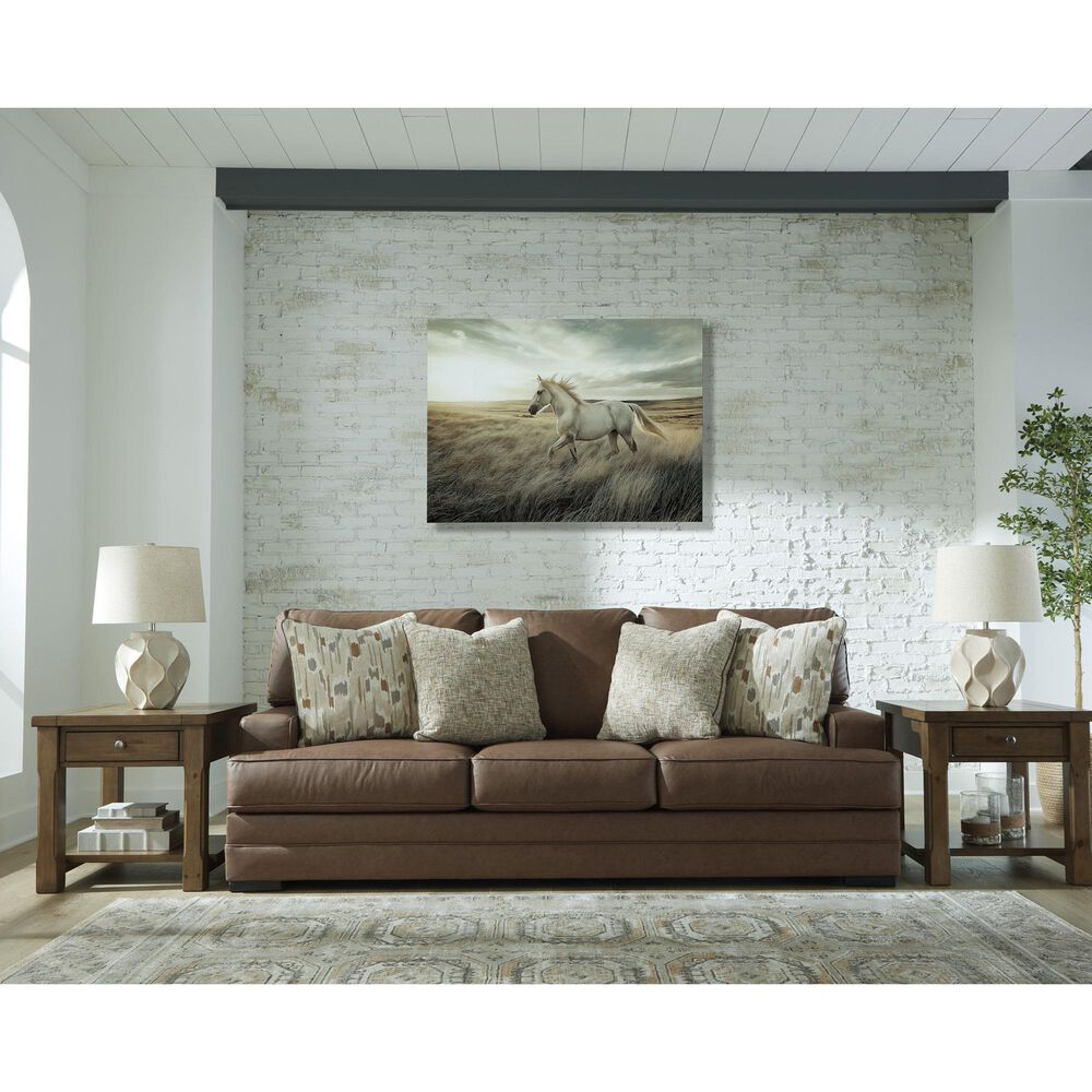 Ashley VillaCourt Stationary Sofa in Caramel, , large