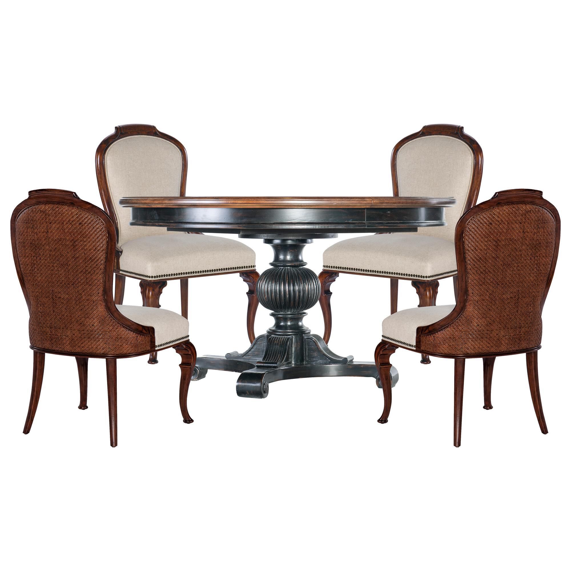 HOOKER Charleston Round Pedestal Dining Table and 4 Chairs in Maraschino Cherry NFM