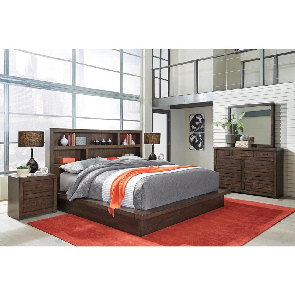 Riva Ridge Modern Loft 2-Drawer Nightstand in Brownstone, , large