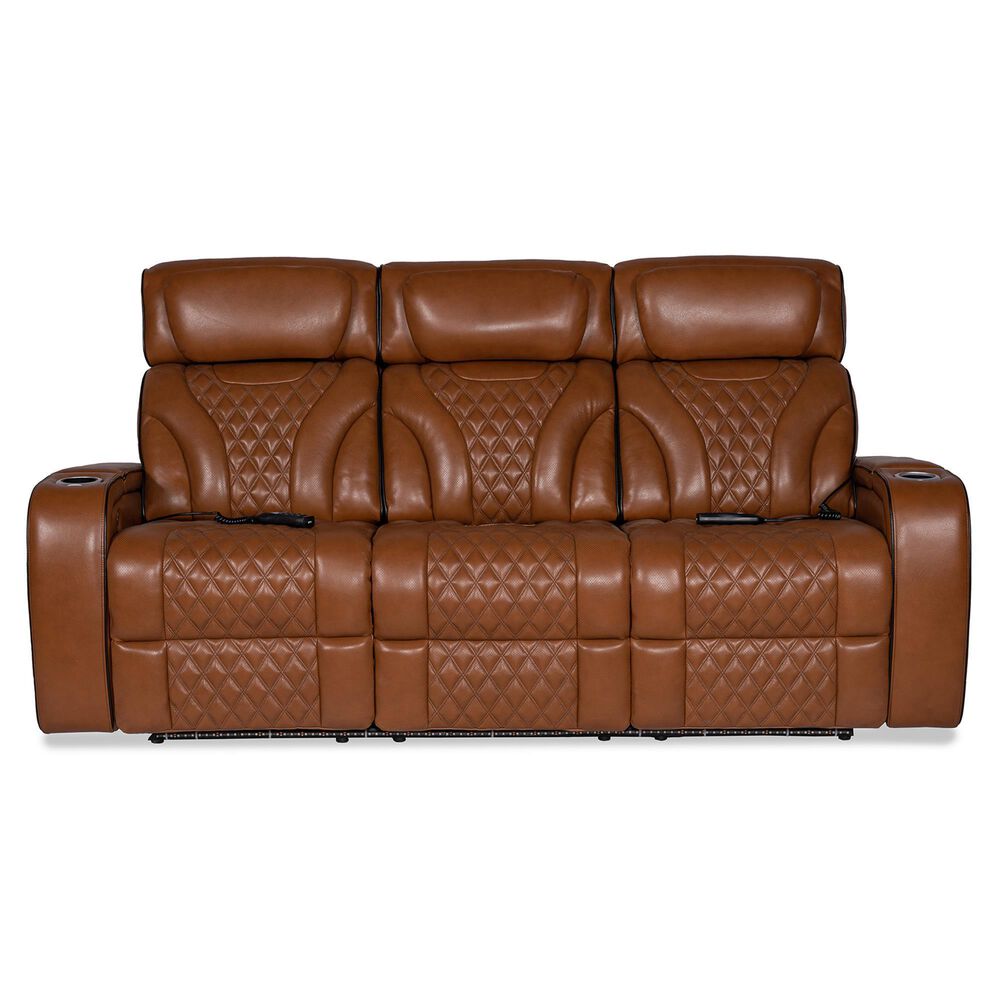 Aurora Furnishings Power Reclining Sofa with Drop Down Table in Livorno