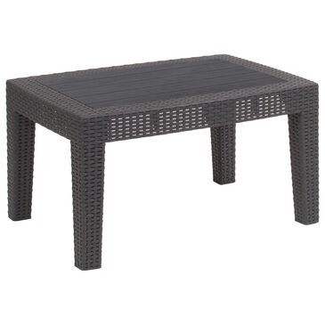 Flash Furniture Rattan Coffee Table in Gray, , large