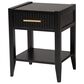 Baxton Studio Primrose 1-Drawer Nightstand in Black, , large