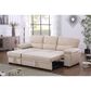 HOMLUX 97.5"W Velvet Sleeper Sectional Sofa with Reversible Storage Chaise, in Beige, , large