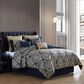 Hallmart Collectibles Brady 9-Piece Queen Comforter Set in Navy, , large