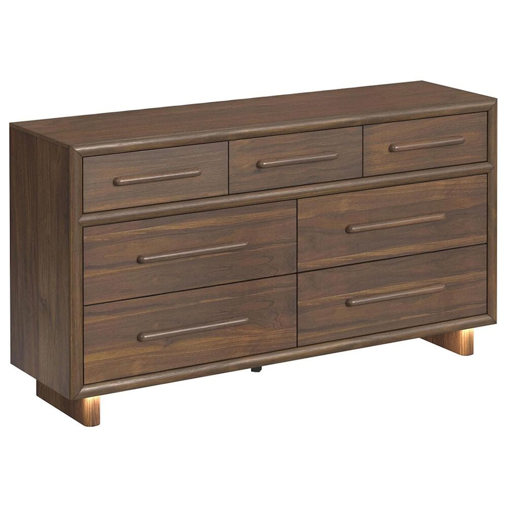 Mayberry Hill Brisbane 7-Drawer Dresser and Mirror in Brown, , large