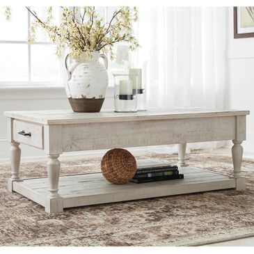 Signature Design by Ashley Shawnalore Rectangular Coffee Table in Whitewash, , large