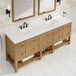 James Martin Breckenridge 84" Double Bathroom Vanity in Light Natural Oak with 3 cm White Zeus Top and Rectangular Sinks, , large