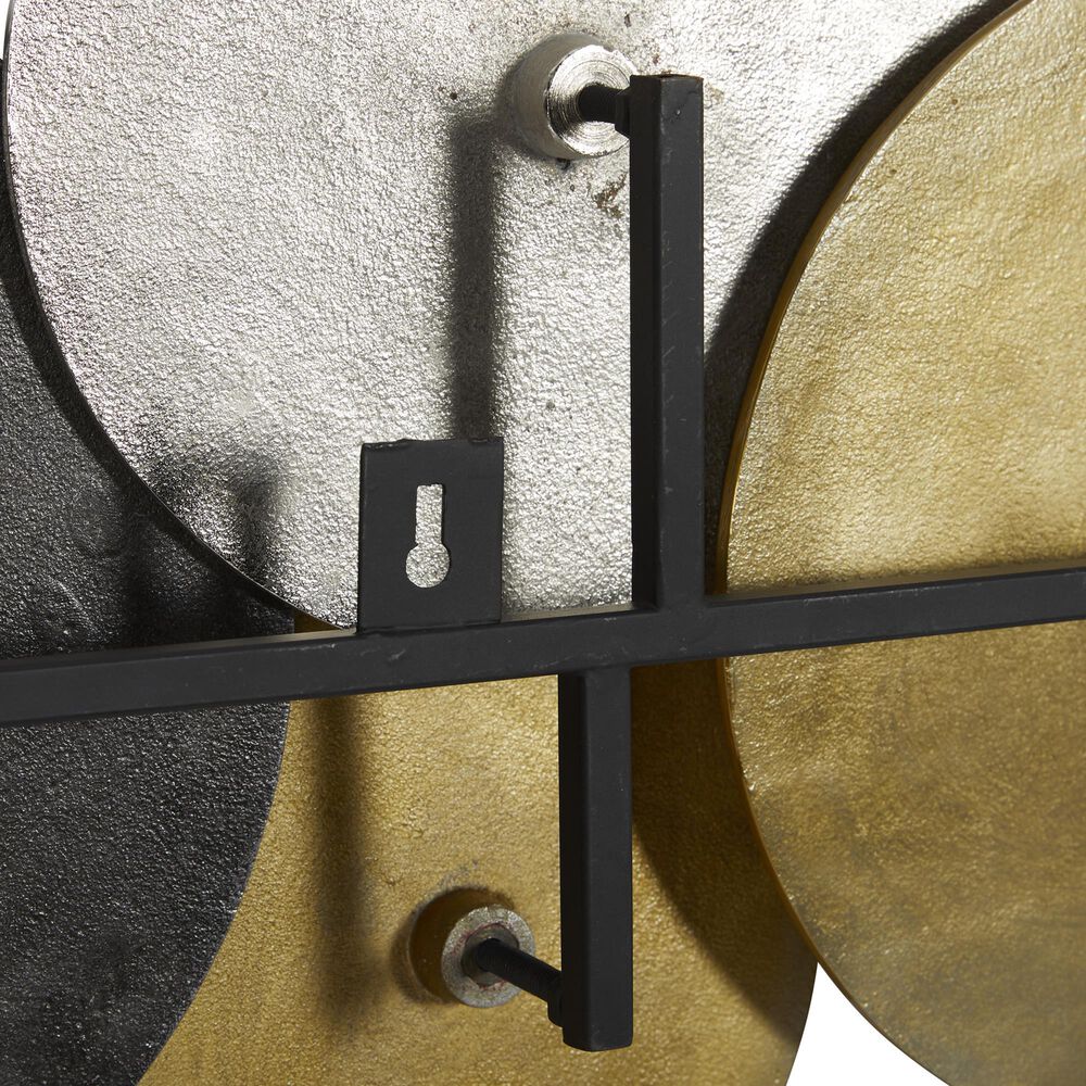 Maple and Jade 17&quot; x 36&quot; Coastal Abstract Wall Decor in Black, Silver and Gold, , large