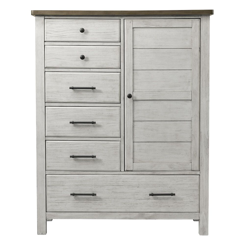 Eastern Shore Timber Ridge Chifferobe in Weather White and Sierra Brown, , large